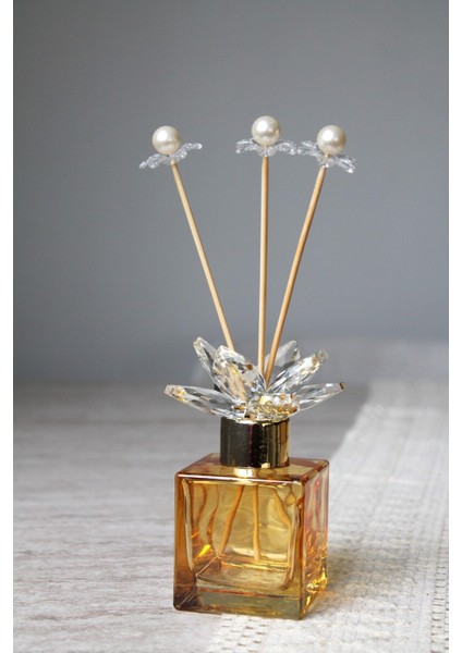 Altın Detaylı Kristal Taşlı Koku Şişesi Çubuklu Aksesuar modelleri