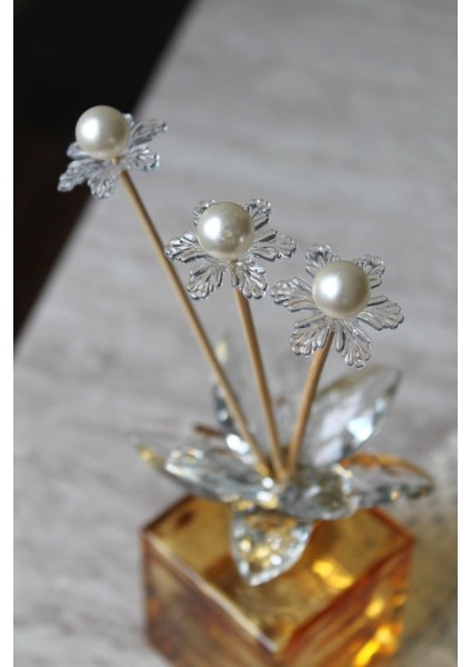 Altın Detaylı Kristal Taşlı Koku Şişesi Çubuklu Aksesuar