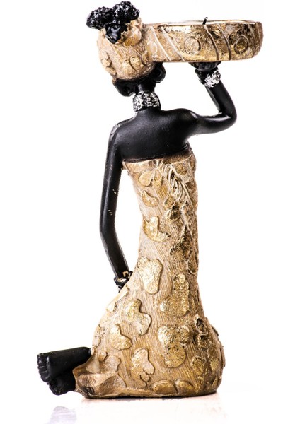 Renkli Afrika Tarzı Dekoratif Mumluk ve Biblo, 18X10X7 Cm, Şık ve Özgün Tasarım fiyatları