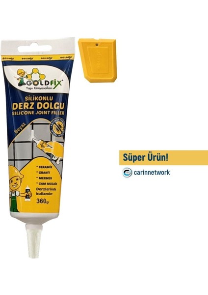 Silikonlu Derz Dolgu, 360GR Tüp, Dayanıklı ve Kolay Uygulama