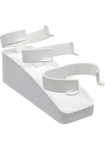 Beyaz 3'lü Kelepçelik Takı Vitrin Grubu, Şık Aksesuar Düzenleyici