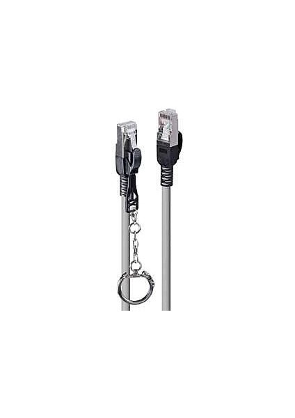 Cat. 6A S/ftp Güvenlik Için Kilitlenebilir Patch Kablo, 500MHZ, Gri Renk, 0.5m<br> cat. 6A S/ftp Security Cable 0.5m, RJ45, M/m Secure Locking Cable, 500MHZ, Grey<br> 0.5m CAT.6A S/ftp Lszh Network Cable, Grey, RJ45, M/m, 500MHZ, Copper<br&amp;