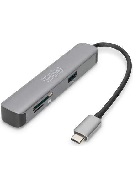Digitus USB Tip C Docking Station, 5 Port (Usb-C™ Dock, 5 Port)<br> 1 x HDMI Port (Uhd Çözünürlük, 4k/30 Hz) <br> 1 x Usb-C™ Port (Notebook Bağlamak Için)<br> 2 x USB 3.0 Port<br> 2 x Kart Okuyucu (Sd/microsd)<br> alüminyum&amp;