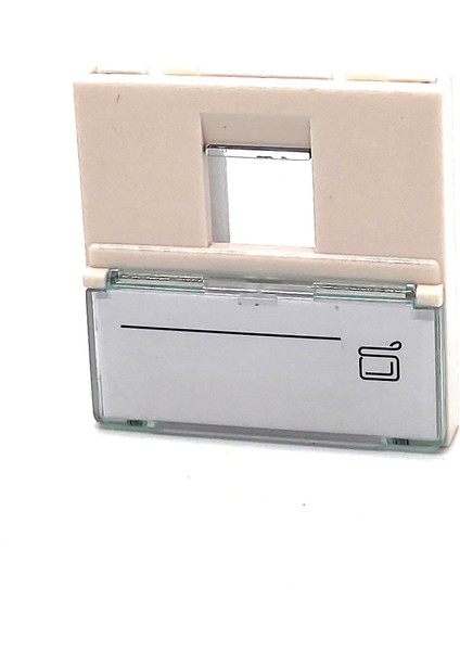 Beek Keystone Jack (RJ11&AMP;RJ45) Takmak Için Fransız Tipi Tekli Priz (45/45 Mm), Şeffaf Etiket Alanına Sahip, Beyaz Renk<br> beek French Face 45*45MM Single Ports Faceplate With Sticker,color:white, Suitable For RJ11&AMP;RJ45 Modular Keystone