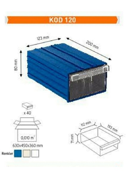 120 Plastik Çekmeceli Kutu, 10 Adet, 123X200X80MM, Organize ve Saklama Çözümü fiyatları