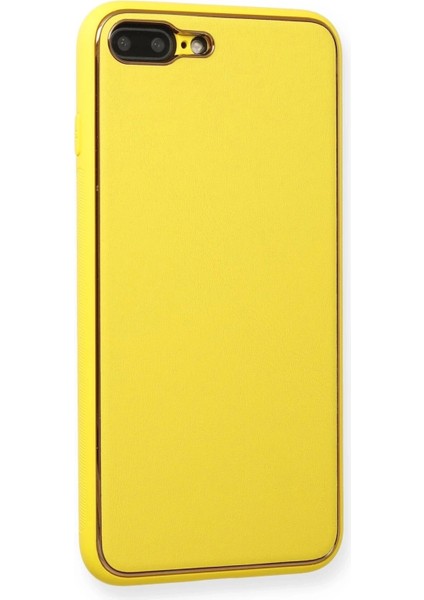 Newface iPhone 7 Plus Kılıf Coco Deri Silikon Kapak - Sarı fiyatları