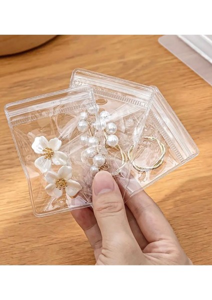 10'lu Şeffaf Takı Saklama Seti, Yüzük, Kolye, Küpe ve Piercing Için Mükemmel Organizer