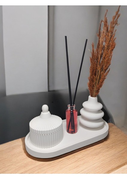 Şık Vazo, Takı Kutusu, Dekoratif Set ve Bambu Oda Kokusu Seti