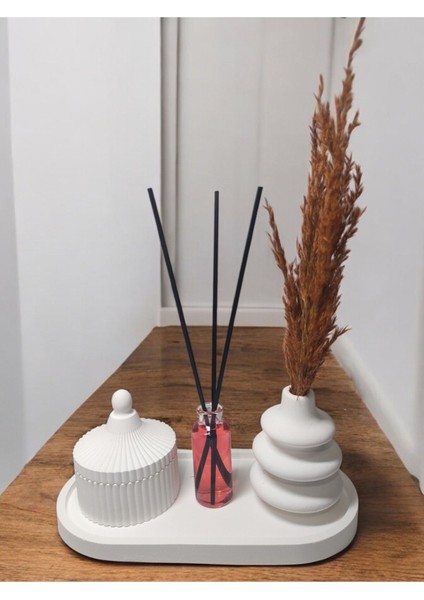 Şık Vazo, Takı Kutusu, Dekoratif Set ve Bambu Oda Kokusu Seti