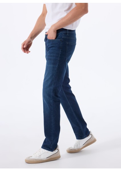 Lacivert Erkek Normal Bel Slim Fit Denim Pantolon Delaware fiyatları