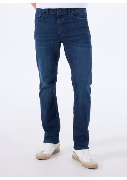 Lacivert Erkek Normal Bel Slim Fit Denim Pantolon Delaware modelleri