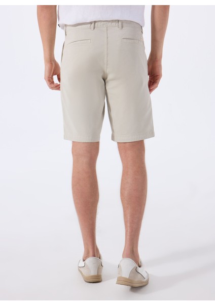 Bej Erkek Normal Bel Slim Fit Şort Chino_slim_shorts