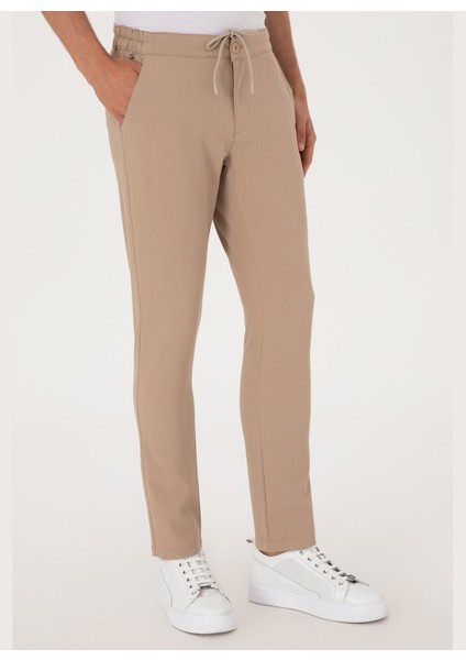 Normal Bel Normal Paça Beyaz Erkek Chino Pantolon Monıa-P