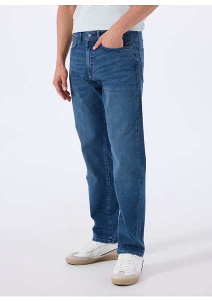 Lacivert Erkek Normal Bel Regular Fit Denim Pantolon Re.maıne modelleri