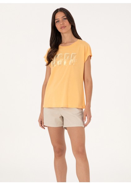 Bisiklet Yaka Açık Turuncu Kadın T-Shirt Gracey fırsatları