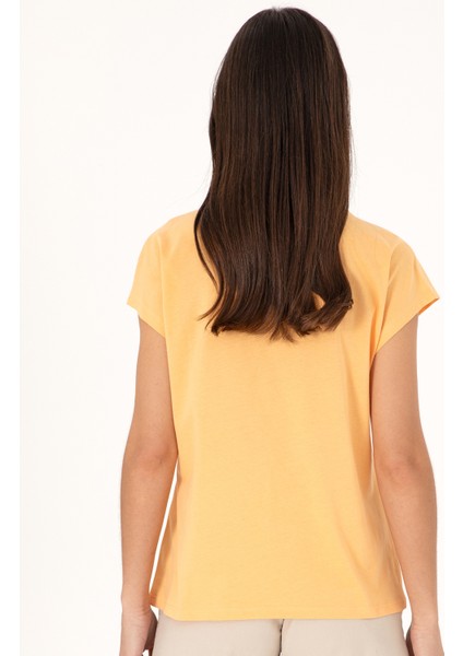 Bisiklet Yaka Açık Turuncu Kadın T-Shirt Gracey indirimleri