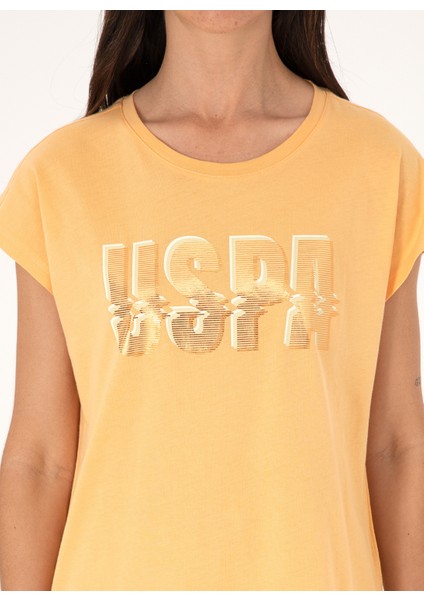 Bisiklet Yaka Açık Turuncu Kadın T-Shirt Gracey