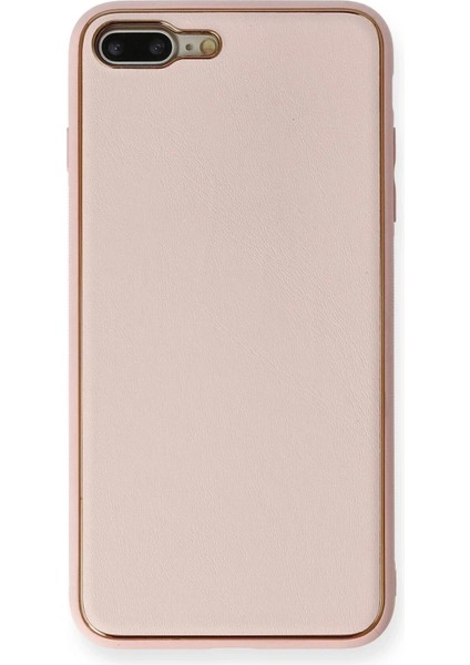 Newface iPhone 7 Plus Kılıf Coco Deri Silikon Kapak - Pembe