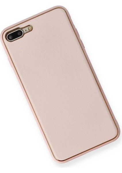 Newface iPhone 7 Plus Kılıf Coco Deri Silikon Kapak - Pembe modelleri