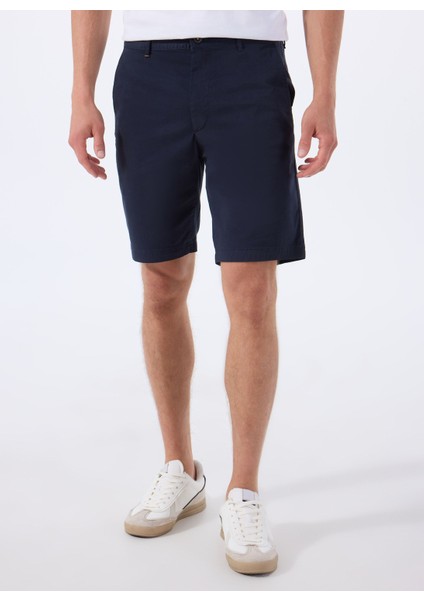 Lacivert Erkek Normal Bel Slim Fit Şort Chino_slim_shorts