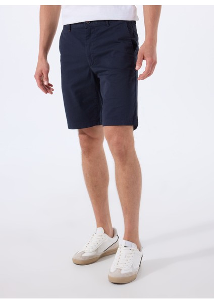 Lacivert Erkek Normal Bel Slim Fit Şort Chino_slim_shorts