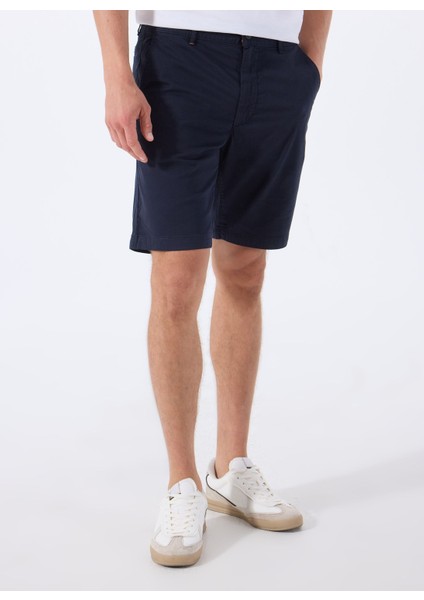 Lacivert Erkek Normal Bel Slim Fit Şort Chino_slim_shorts