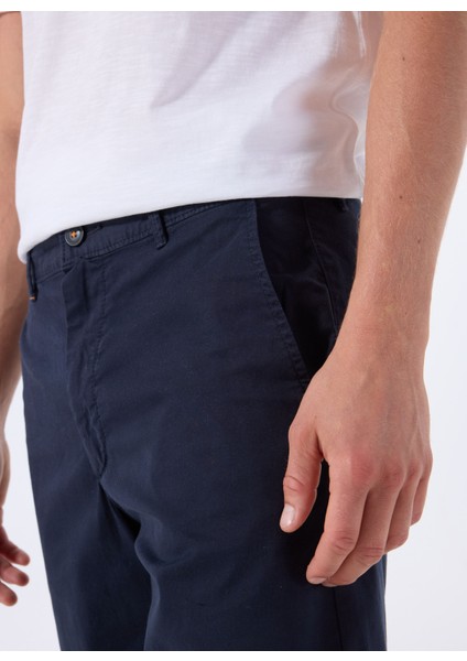 Lacivert Erkek Normal Bel Slim Fit Şort Chino_slim_shorts