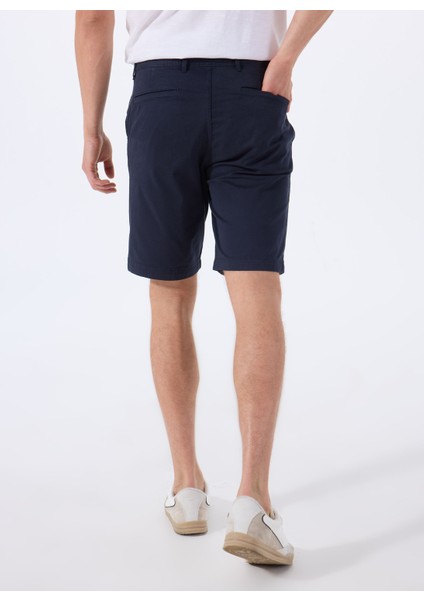 Lacivert Erkek Normal Bel Slim Fit Şort Chino_slim_shorts