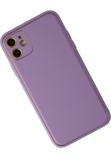 Newface iPhone 12 Kılıf Coco Deri Silikon Kapak - Lila fiyatları