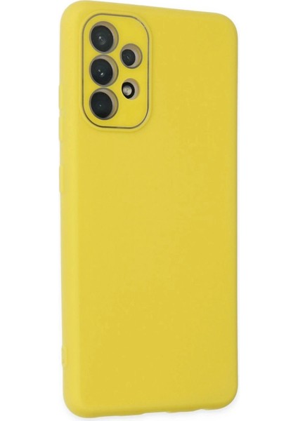 Newface Samsung Galaxy A33 5g Kılıf Lansman Glass Kapak - Sarı fiyatları