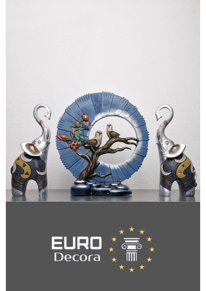 Modern Fil ve Halka Biblo Seti, Ev ve Ofis Dekorasyonu, Renkli ve Şık Aksesuar