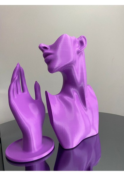 Mor Renk Dekoratif Takı Mankeni ve El 2'li Set Takı Teşhir Standı modelleri