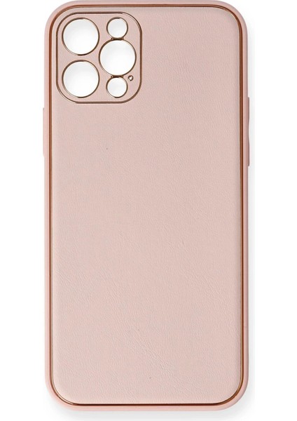 Newface iPhone 12 Pro Kılıf Coco Deri Silikon Kapak - Pembe