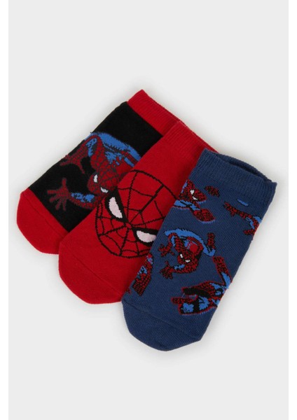 Erkek Çocuk Marvel Spiderman 3'lü Pamuklu Patik Çorap F4614A8NS indirimleri