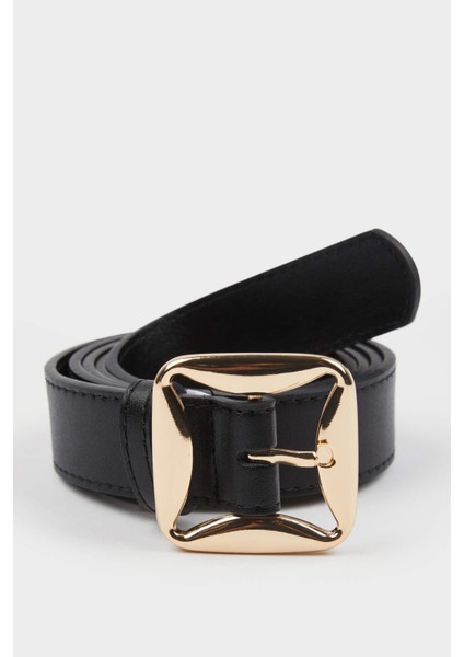 Kadın Kare Toka Suni Deri Jean Kemeri F3279AXNS