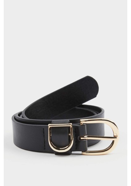 Kadın Oval Toka Suni Deri Jean Kemeri F3271AXNS