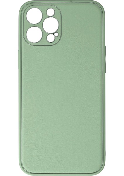 Newface iPhone 12 Pro Kılıf Coco Deri Silikon Kapak - Açık Yeşil