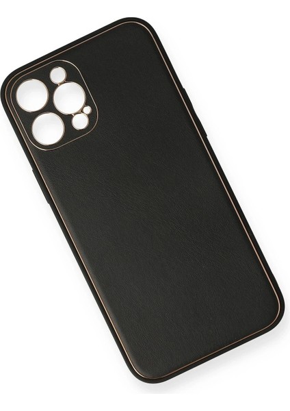 Newface iPhone 12 Pro Max Kılıf Coco Deri Silikon Kapak - Siyah fiyatları