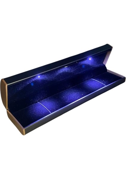 Gri Işıklı Deri Bileklik Saklama Kutusu, Şık ve Fonksiyonel Tasarım