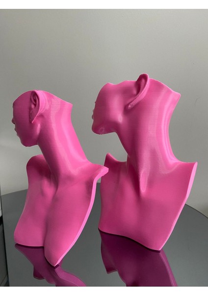 Pembe Renk Dekoratif Takı Mankeni Seti, 23 ve 21 Cm, Takı Teşhir ve Organizer fiyatları