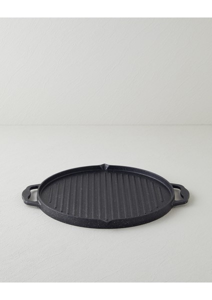 Savor Premium Yuvarlak Grill Tava 34 cm Siyah
