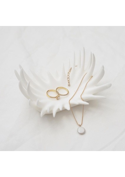 Çok Amaçlı Diken Tepsi, Takı ve Anahtarlık Düzenleyici, Beyaz