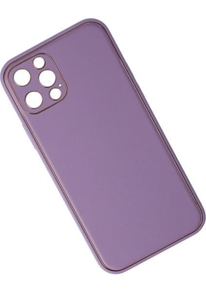 Newface iPhone 12 Pro Kılıf Coco Deri Silikon Kapak - Lila fiyatları