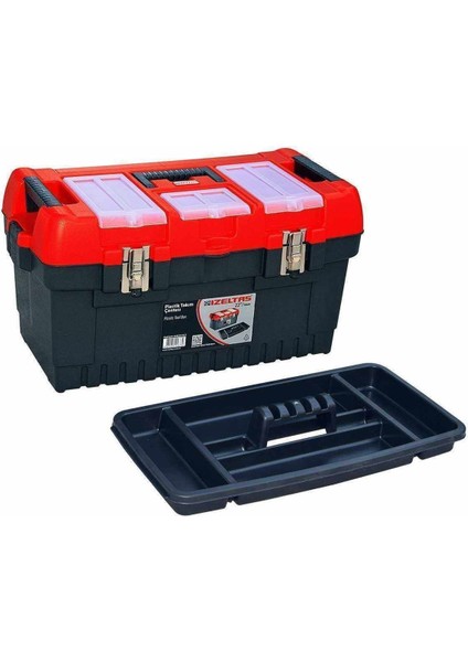 22" Plastik Takım Çantası, Dayanıklı ve Hafif Çok Bölmeli Organizer