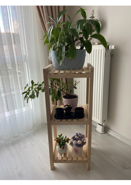 3 Katlı Ahşap Çiçeklik, Ofis ve Oturma Odası Dekorasyonu, Kahverengi fiyatları