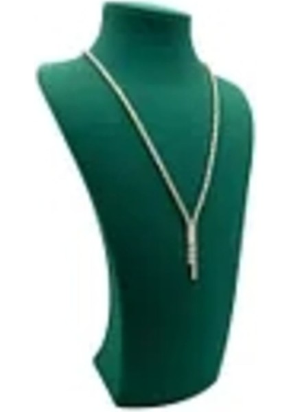 Yeşil Süet Kumaş Takı Mankeni, 25/12 Cm, Sergileme, Elisia, Zarif ve Şık Tasarım