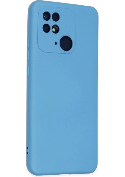 Newface Xiaomi Redmi 10C Kılıf Nano Içi Kadife Silikon - Mavi modelleri