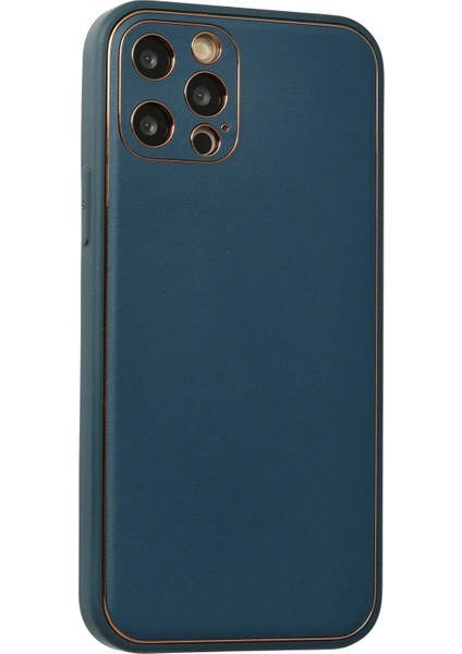 Newface iPhone 12 Pro Max Kılıf Coco Deri Silikon Kapak - Mavi fiyatları