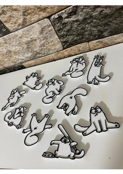 Sevimli Haylaz Kedi 10'lu Buz Dolabı Magneti, Şık ve Renkli Tasarım modelleri