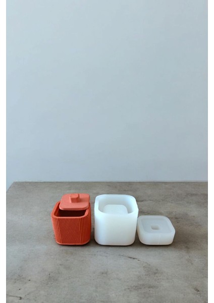 Beyaz Dekoratif Kapaklı Mumluk Kabı ve Taştozu Kalıbı, Şık ve Kullanışlı Tasarım fiyatları